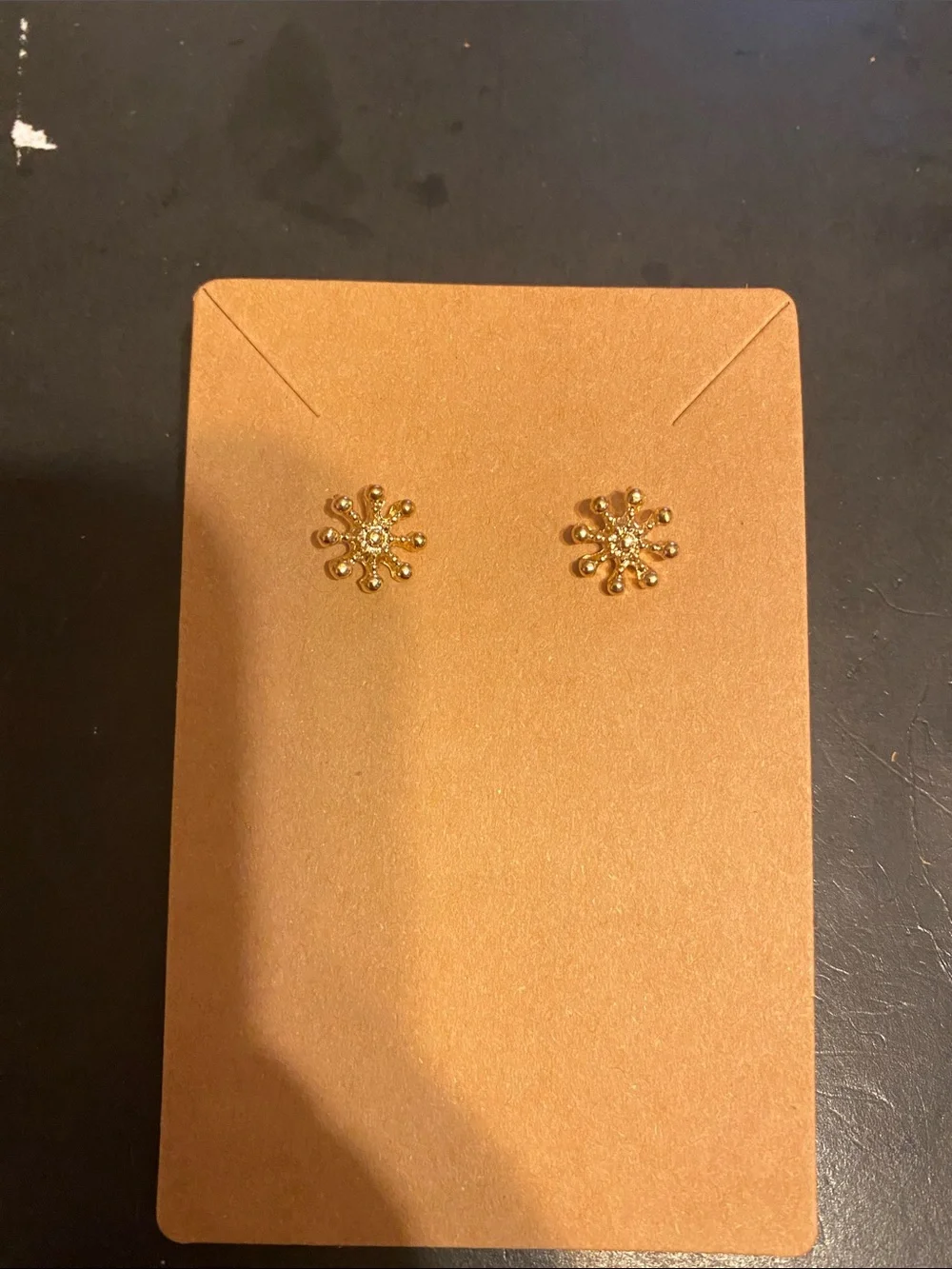 Fashion Jewelry Gold Snowflake and Clear Crystal Stud Earring Set